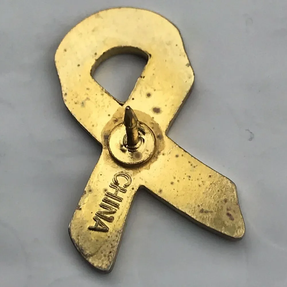 Pink Ribbon Metal Vintage Small Pin Breast Cancer Awareness